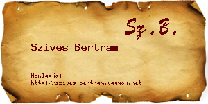 Szives Bertram névjegykártya